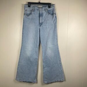 Levi's Ribcage Bell Jeans Women's Light Wash High Rise Bell Bottom Size 32